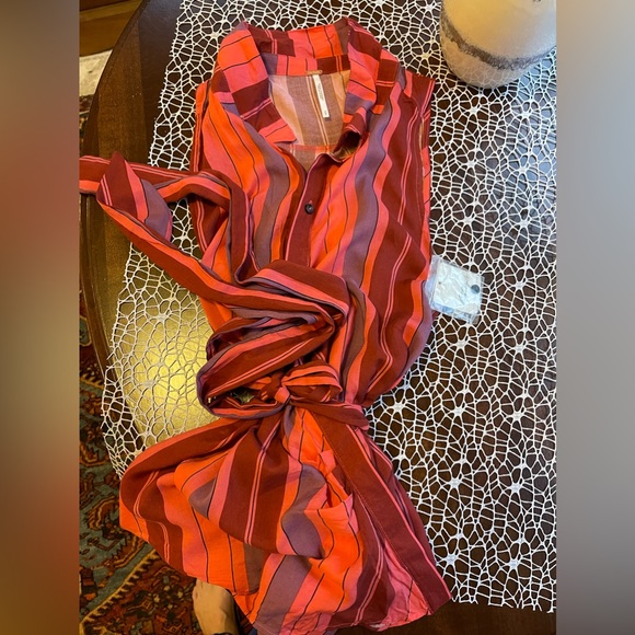 Free People NWT size SM Mackenzie Striped lightweight wrap top - Picture 3 of 8